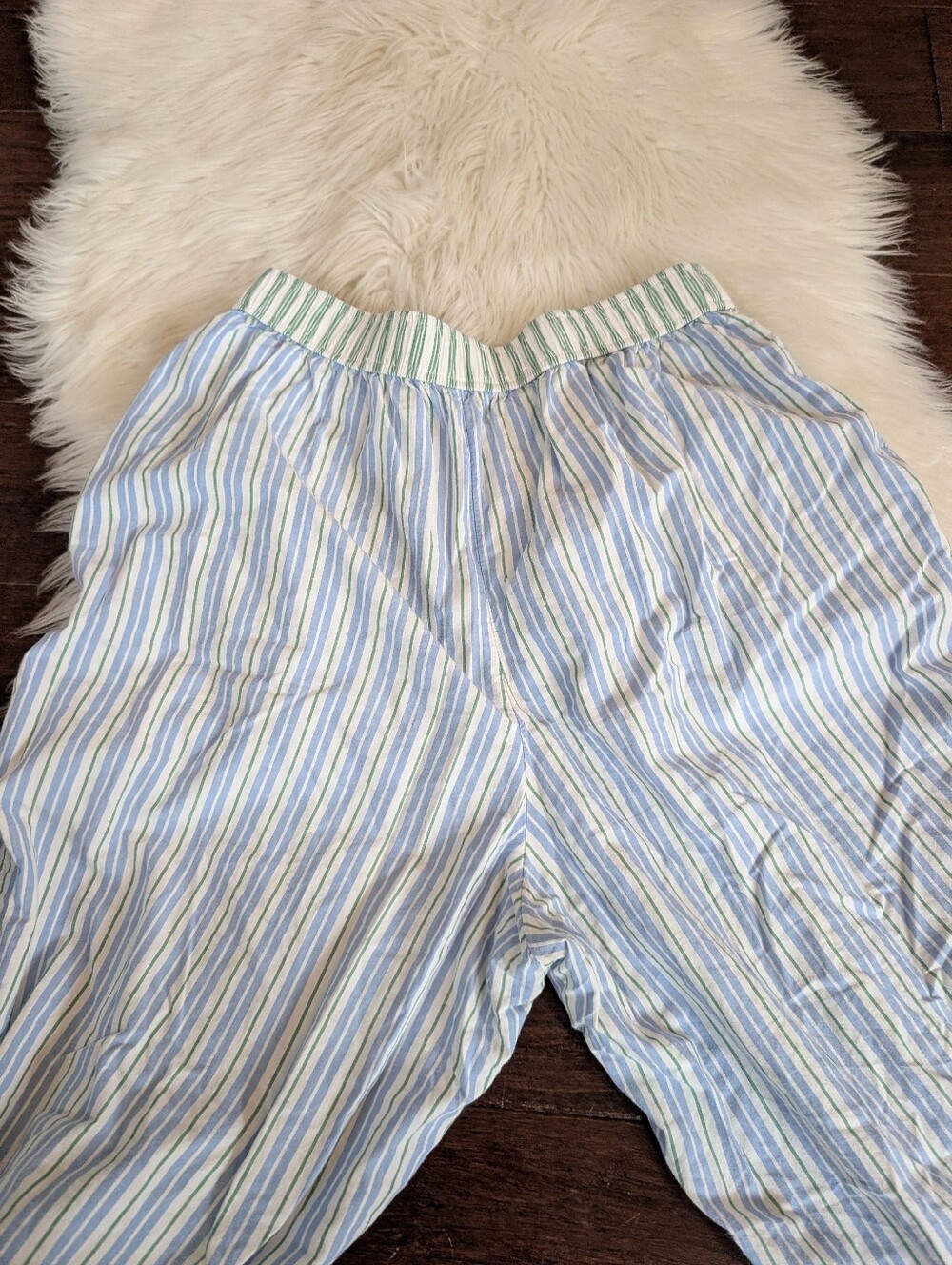 Anthropologie Cotton Striped Pajama Set Short Sleeve Pants Small Medium - Picture 7 of 7